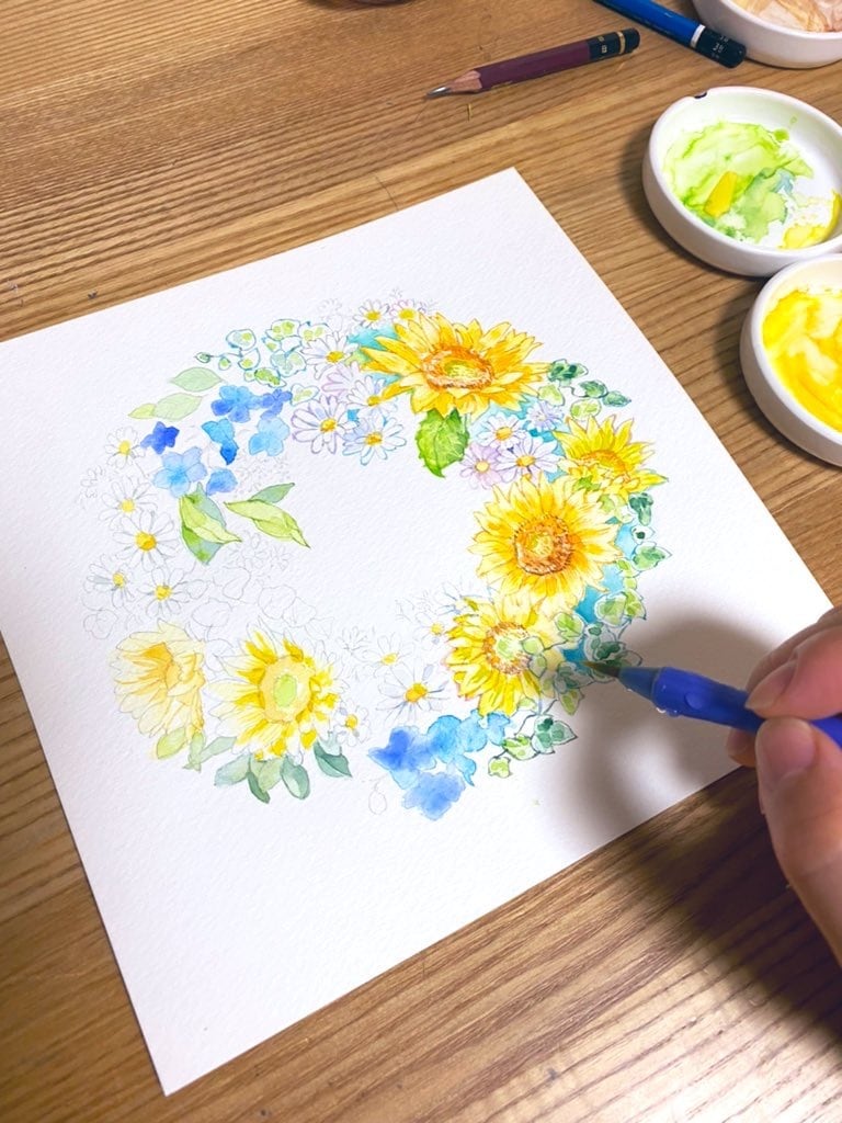 お花や植物の水彩画を制作します ブーケやリースなど、水彩画で制作致します。 イメージ1