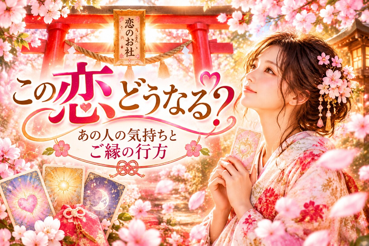 あの人の氣持ちと恋の行方❤守護神ﾀﾛｯﾄで占います ❤この恋どうなる？⛩️ご縁を読み言葉を届けます☯️☘️✨️ イメージ1