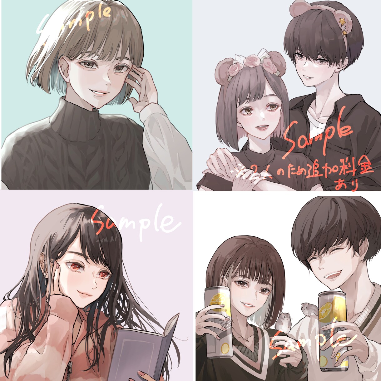 商用料金込み♪アイコン、イラストを描きます 優しい色合い、表情のイラストを描きます。 イメージ8