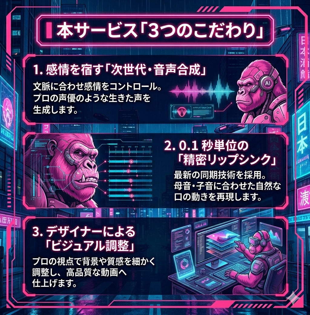 最新AI！15秒短尺！喋るインパクト動画作成します SNS広告・YouTube・自己紹介に。感情豊かな音声を再現 イメージ3