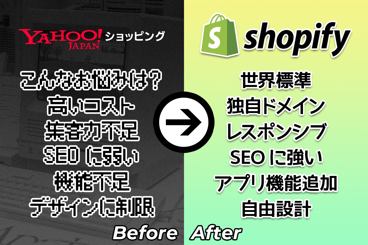 Yahoo! から Shopify に移行します 引越しもできるし販売チャネルを増やすこともできるサービス イメージ1