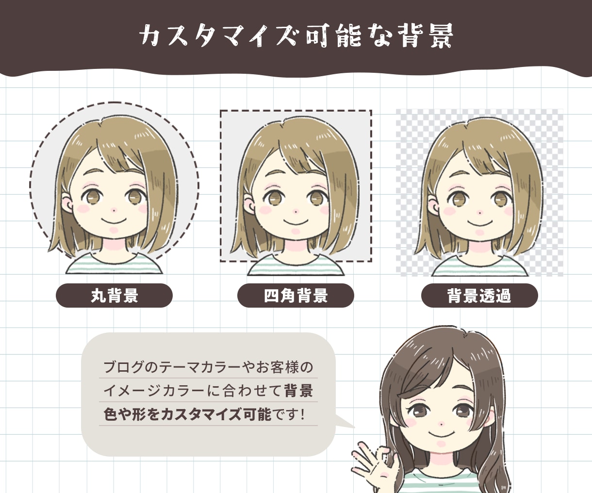 ほんわか親しみやすいSNS・ブログアイコン描きます 【商用OK】オーダーメイドの似顔絵で印象UP・世界観作り！ イメージ3
