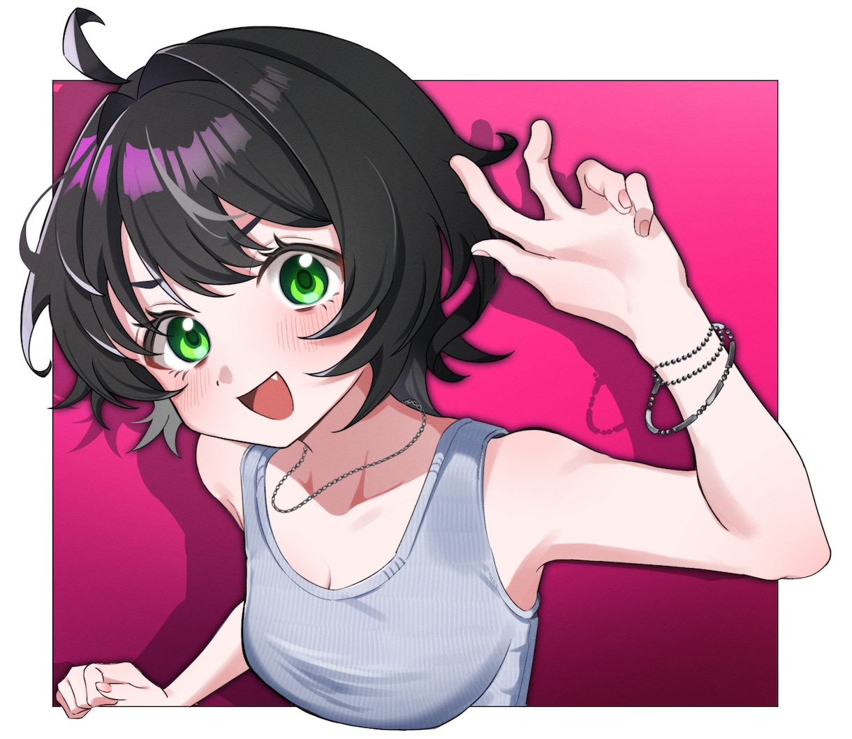 バストアップイラスト制作いたします 可愛く、ちょっぴり色気のあるイラストを制作します！ イメージ1