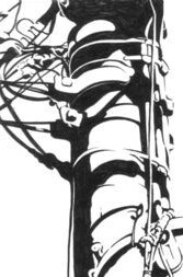 ボールペン画(主に電柱や風景)を描きます モノクロイラスト好きな方にオススメです。ベタ塗り無し。 イメージ4