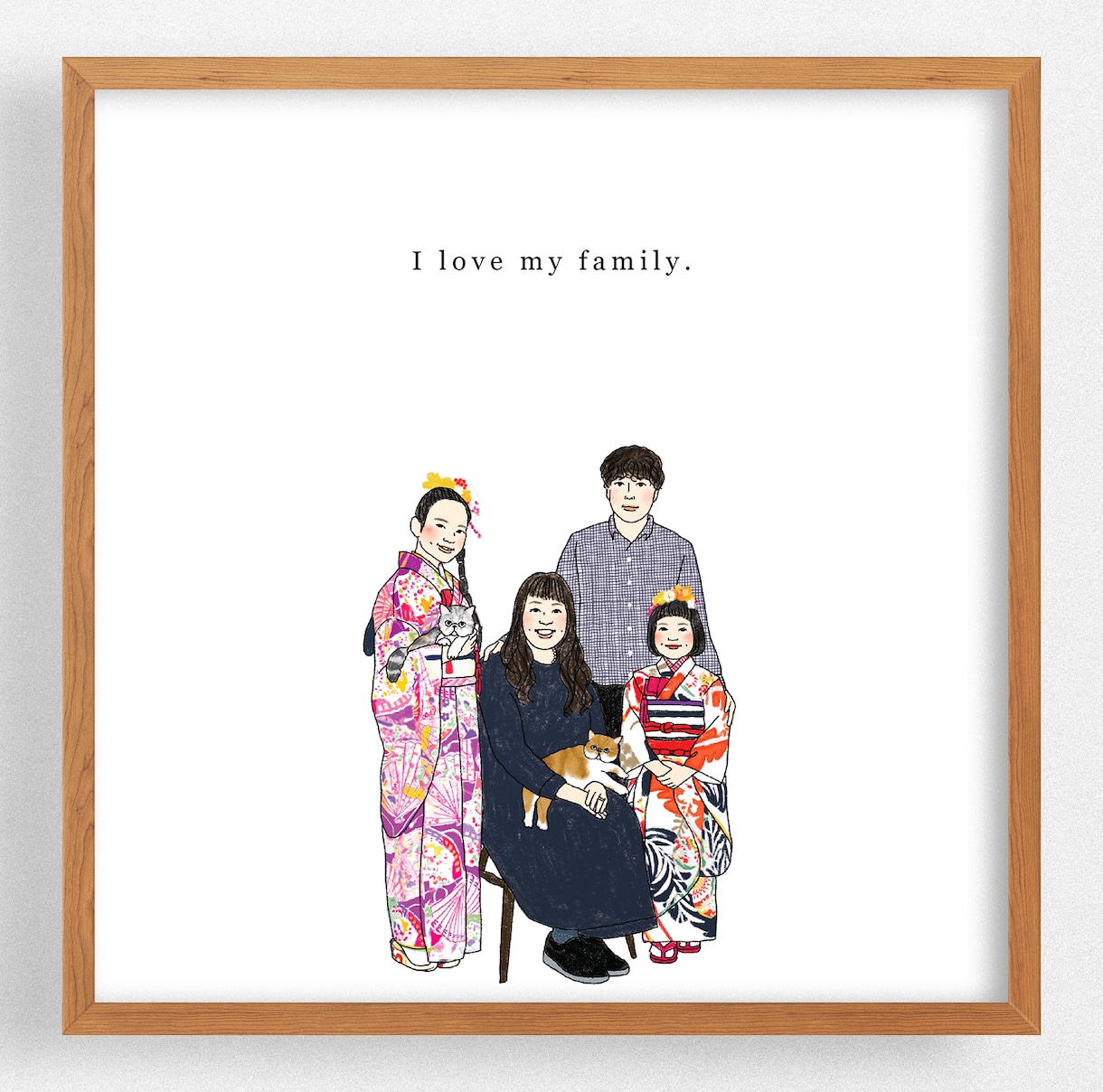 お写真を元にご家族の似顔絵を1枚のイラストにします 還暦祝い、結婚祝い、ご家族やご友人へのプレゼントに最適です。 イメージ7