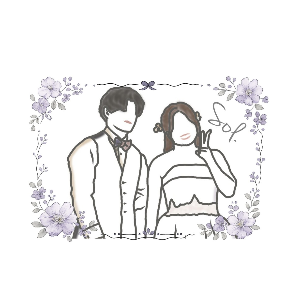 素敵な結婚式のお手伝いをします ウェディングイラスト 似顔絵 ウェルカムボード イメージ9