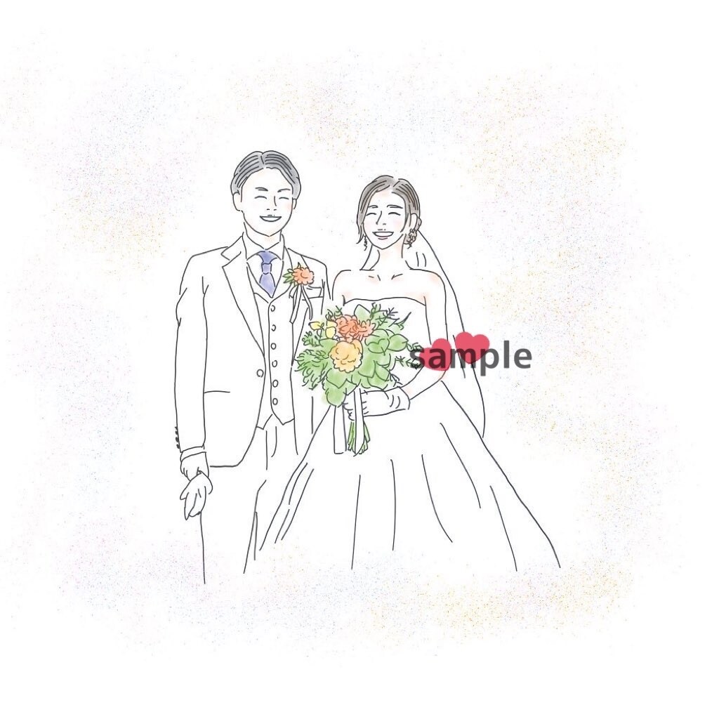 結婚式のイラストを書きます ウェルカムボードやゲストカーどなどに イメージ2