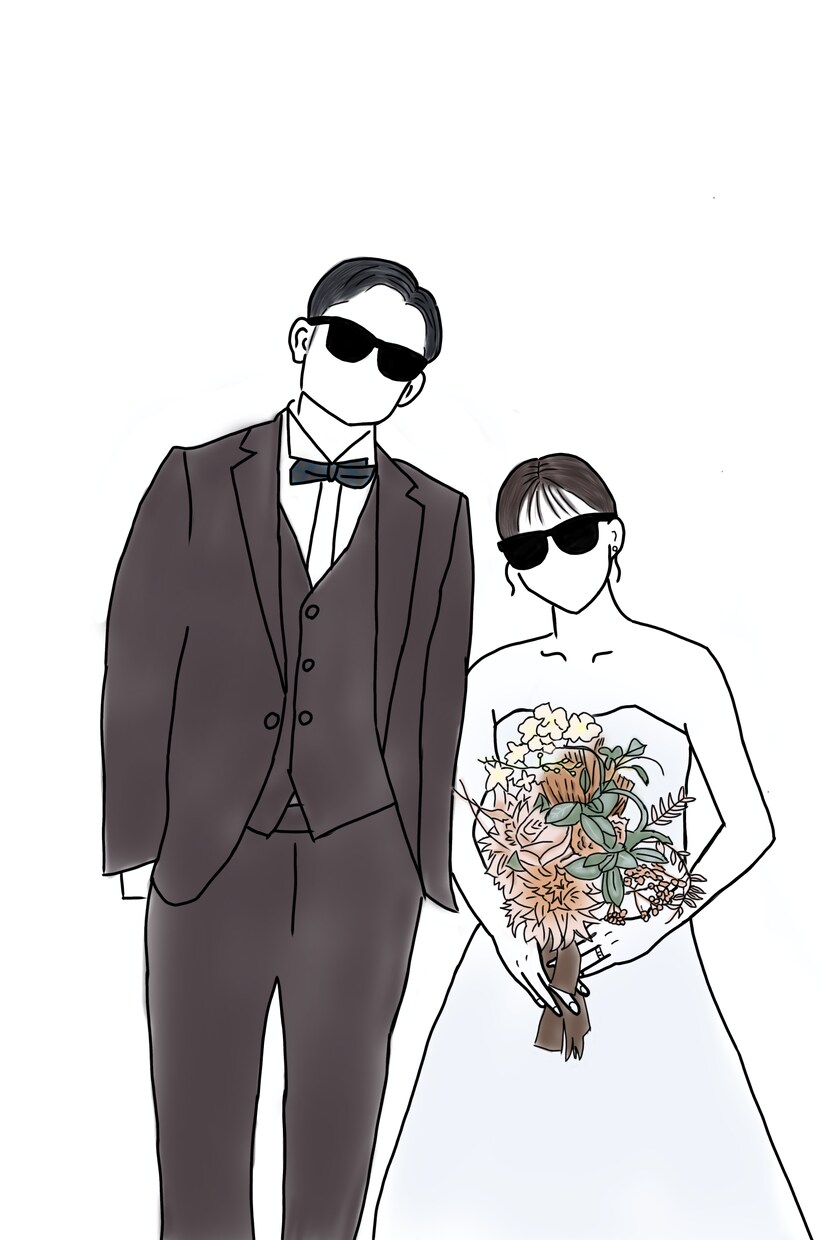 シンプルおしゃれな似顔絵アイコン描きます 【結婚式・SNS用に◎】思い出をイラストに残しませんか？♡ イメージ3