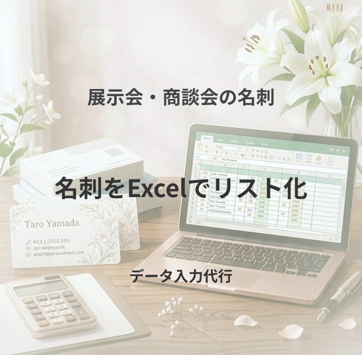 名刺整理・データ入力します 展示会・商談会などで交換した名刺そのまま溜まっていませんか？ イメージ1