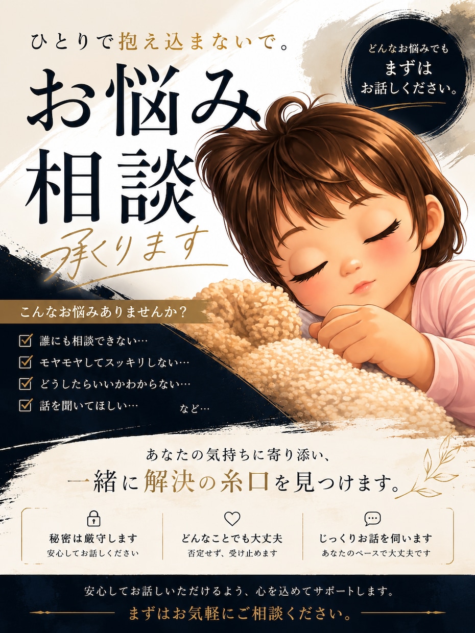 1週間。愚痴、お悩み相談、暇つぶし相手になります 誰にも相談できないことや話し相手どんな内容にも対応します！ イメージ1