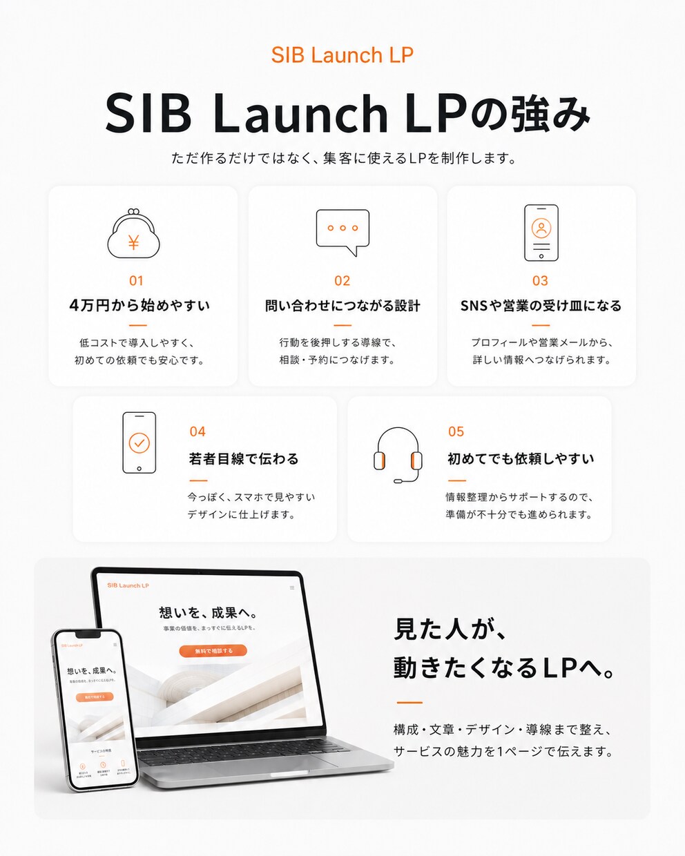 事業ブーストLPを制作します 集客問い合わせ予約につながる導線を低コストかつスピーディーに イメージ3