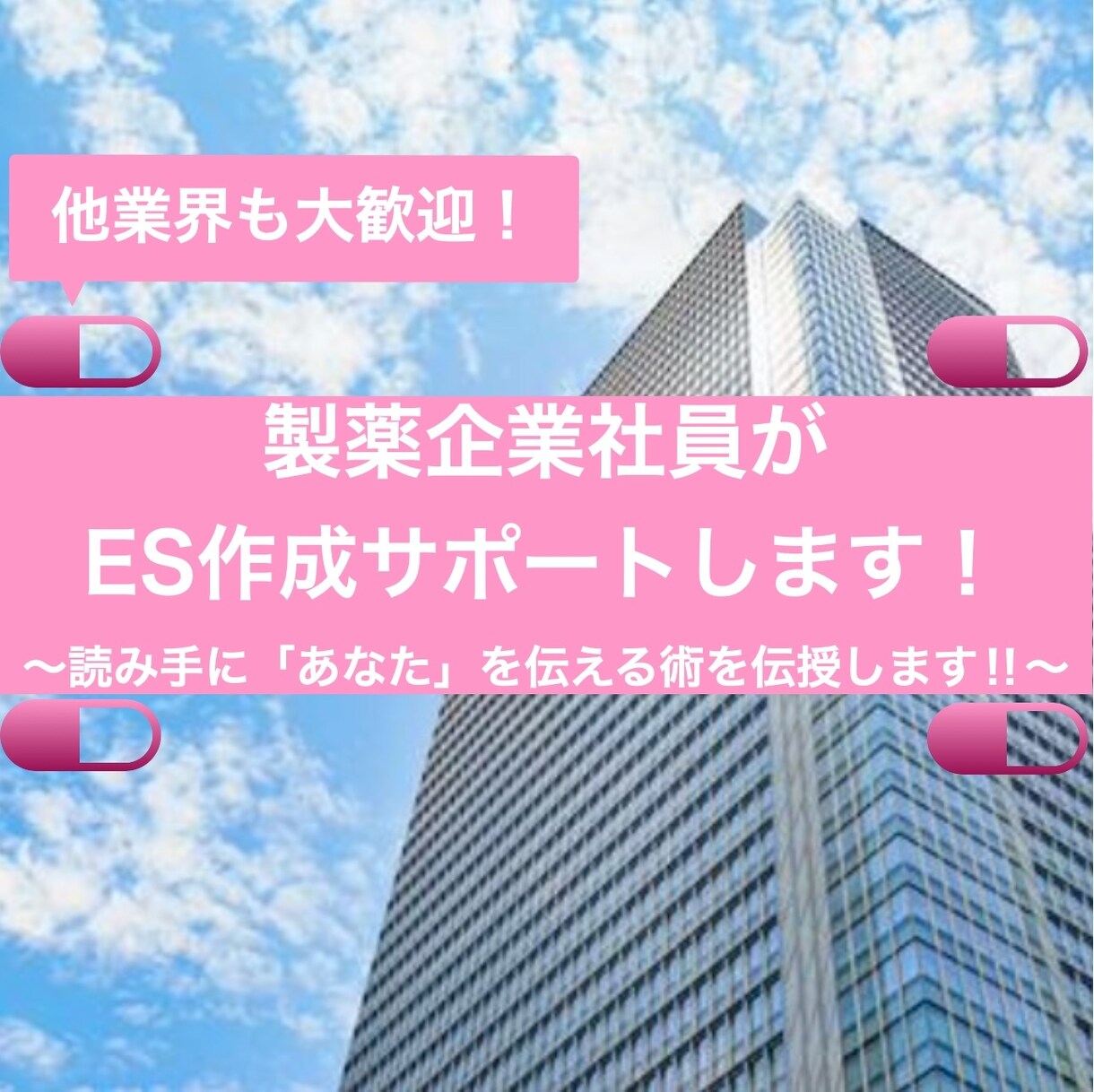 製薬企業の社員がES作成をサポートします 読み手に「あなた」を伝えるためのノウハウを伝授します‼︎ イメージ1