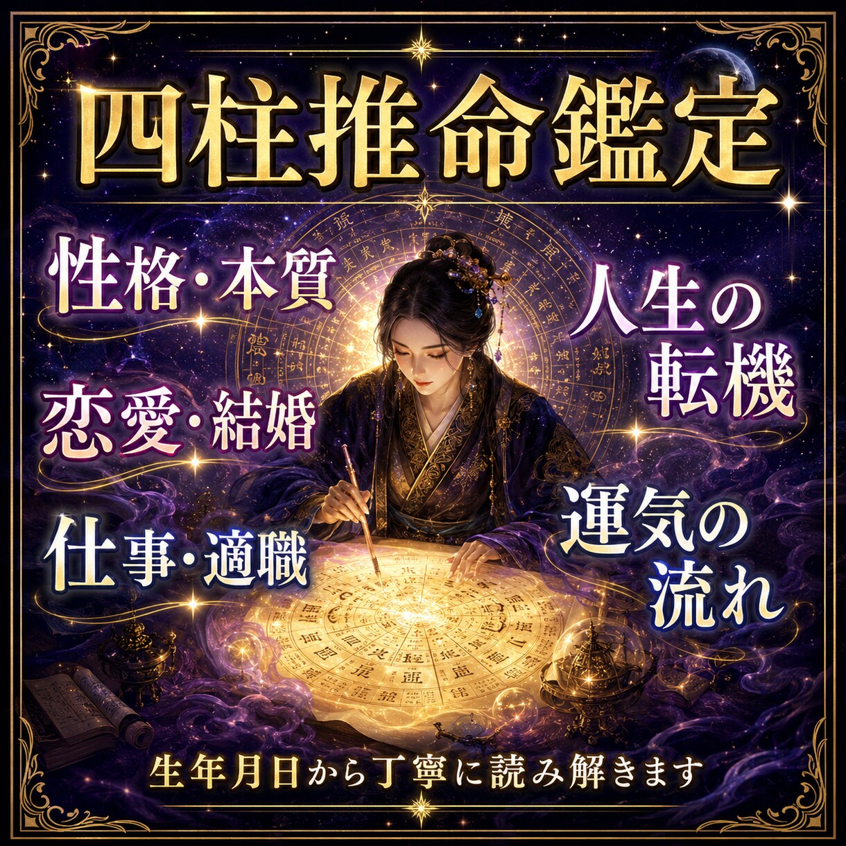 四柱推命であなたの本質と運命を読み解きます 生年月日から人生の設計図を丁寧に読み解きます イメージ1