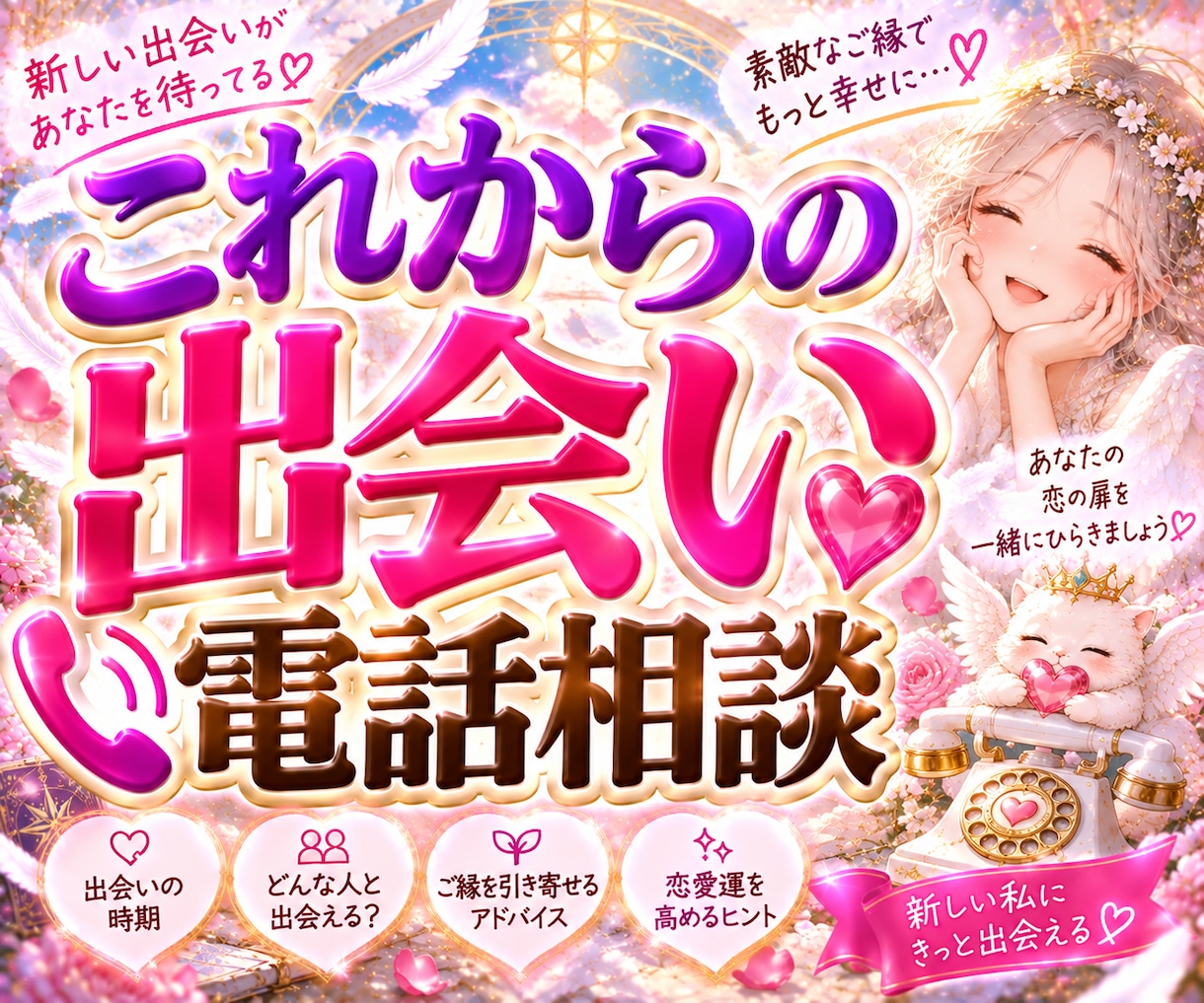 恋愛やお仕事も！様々な出会いを電話で鑑定いたします これからの出会いにワクワクを！行動することが楽しくなる占いを イメージ1