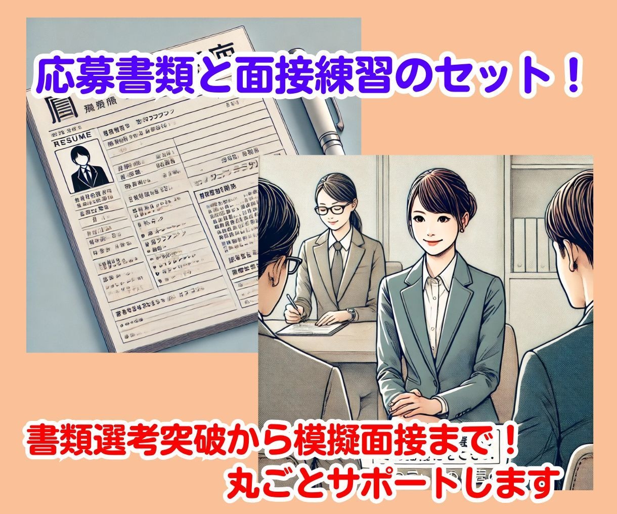 履歴書　職務経歴書　面接練習をセットで支援します 面接官の視点で履歴書・職務経歴書作成から面接対策まで支援 イメージ2
