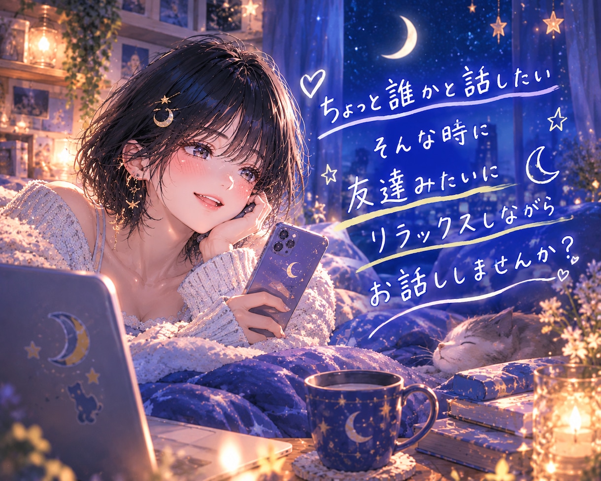友達みたいに気軽にお話し相手になります ちょっと誰かと話したい時や、作業中の口が暇っ！な時にどうぞ♡ イメージ2