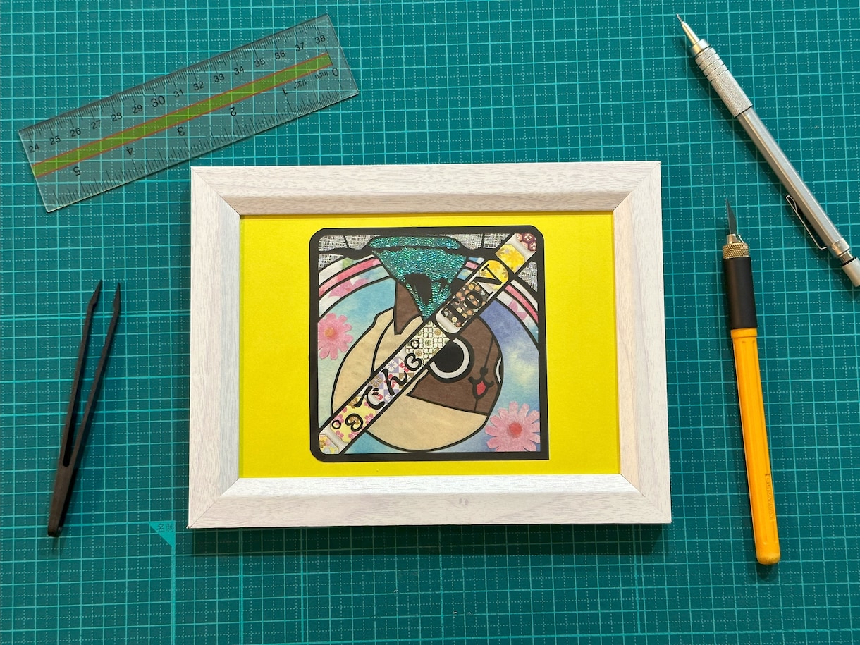 ミニ額の切り絵も作成いたします 誕生日、記念日、命名書、結婚式のウェルカムボードなどに。 イメージ1