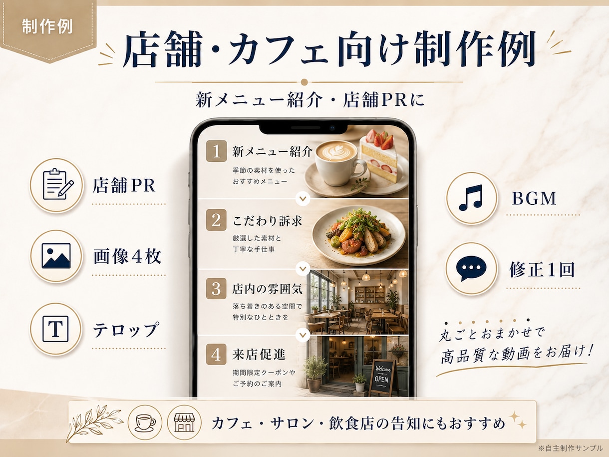 初めての縦型ショート動画を制作します 10〜15秒／画像4カット／テロップ／BGM込み イメージ3