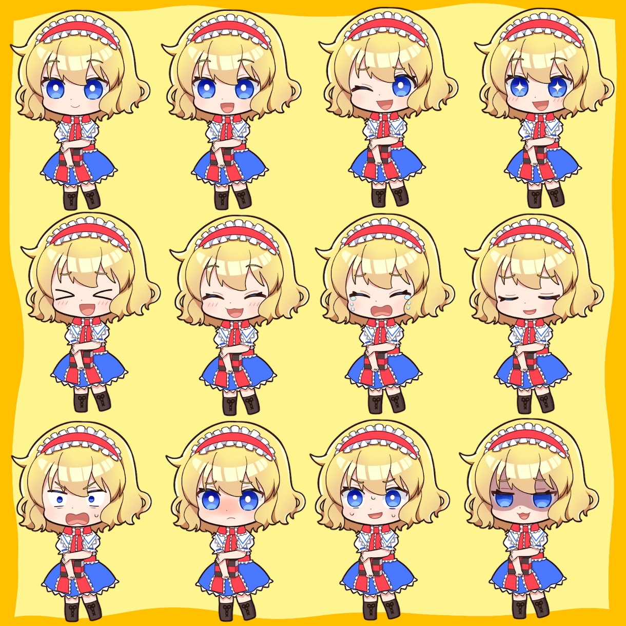 かわいいミニキャラのアイコンや立ち絵描きます 表情差分のオプションあります！商用利用可！ イメージ5