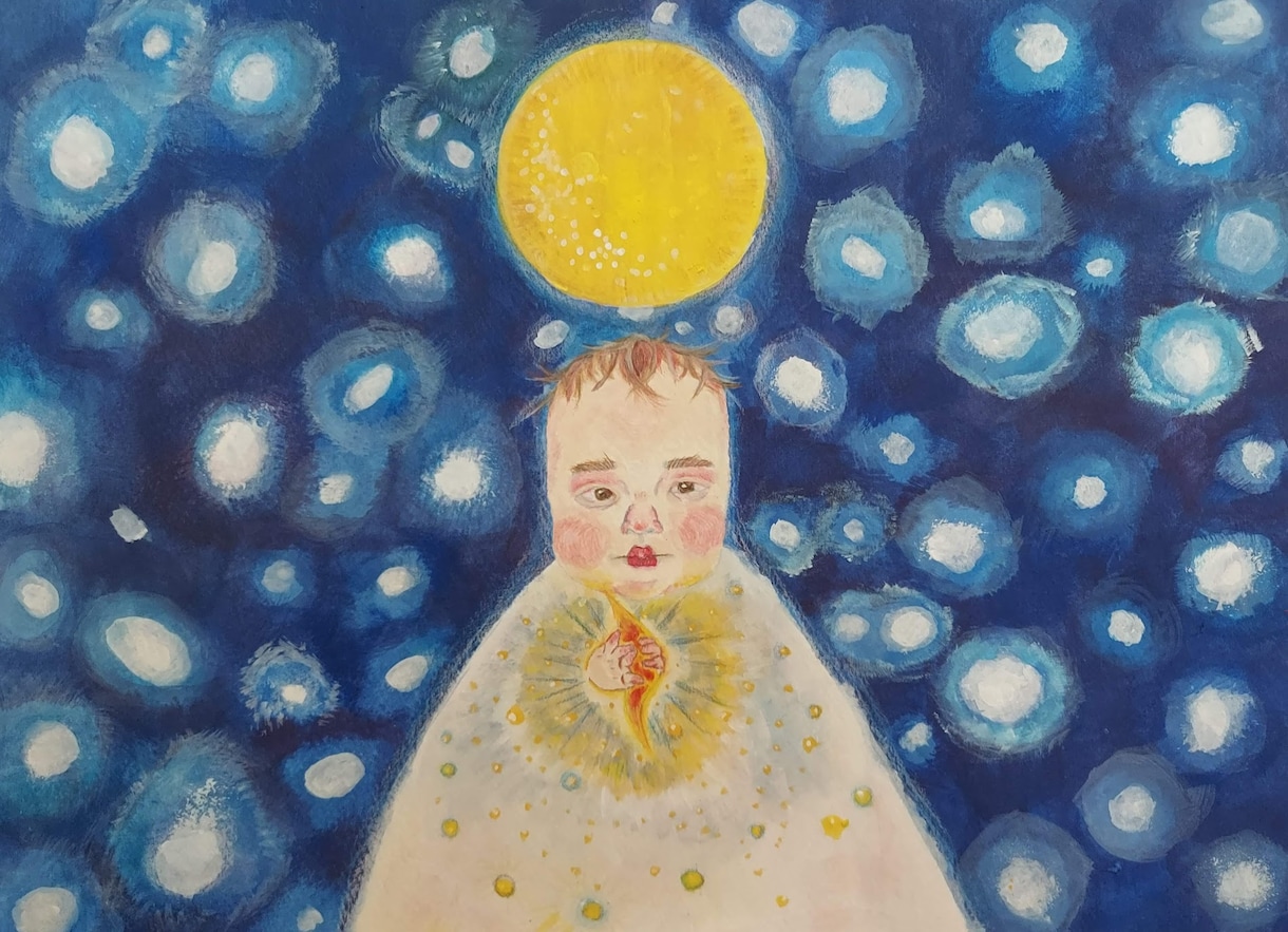 赤ちゃん、子どもの絵画作成します 可愛い思い出をご希望に合わせたイメージで絵画に閉じ込めます。 イメージ5