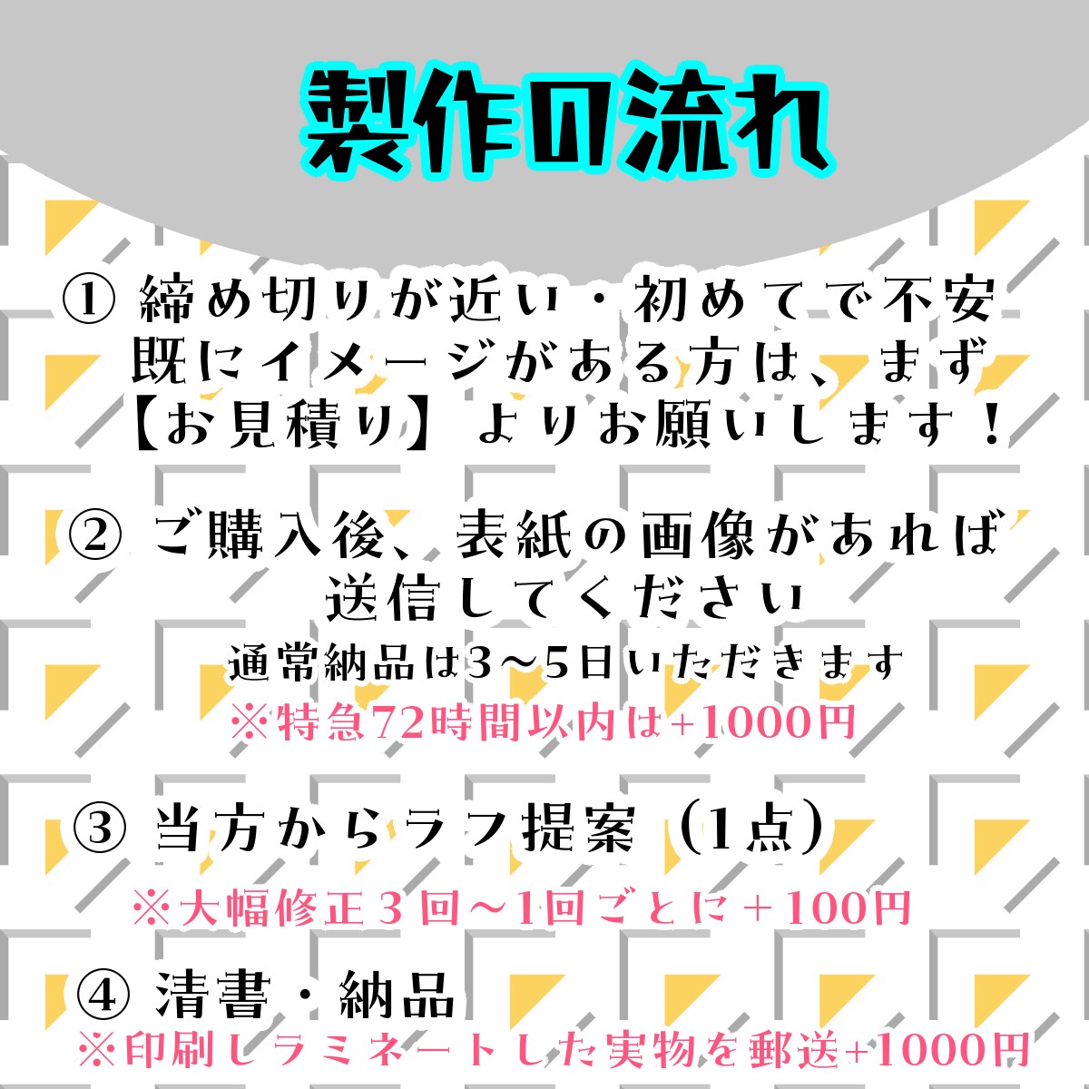 同人イベントのお品書き作ります ❁小説サークル様歓迎❁実物をラミネートしお家にお届け可能❁ イメージ7
