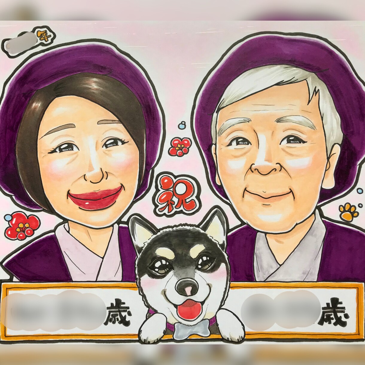 喜ばれる✿鮮やかな似顔絵お描きします 大切な人へ人生のお祝いに✿寄せ書き対応可✿《送料込》 イメージ10