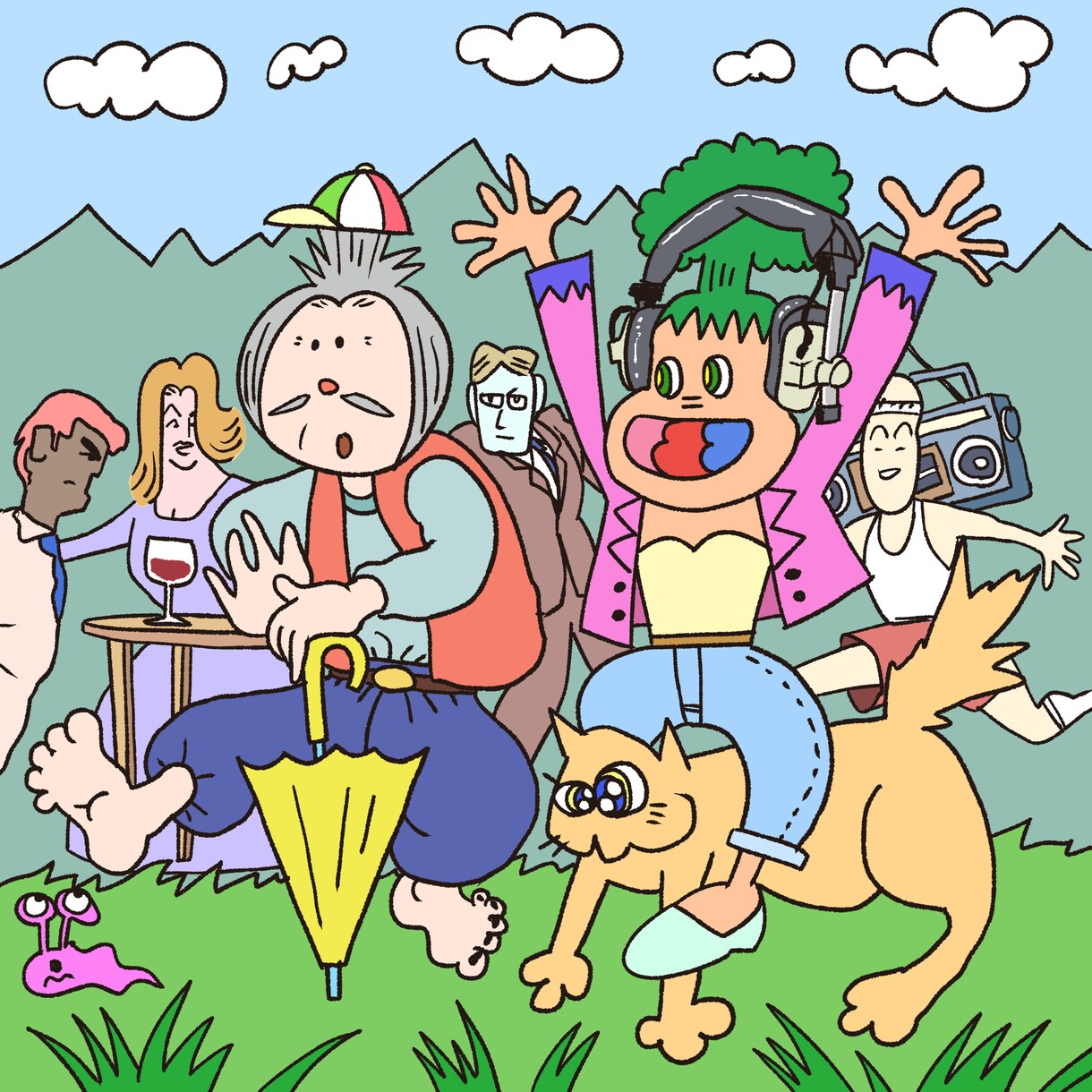 かわいいけどシュールなイラストカット描きます カラフルでかわいい、ちょっとレトロなギャグ漫画チック！ イメージ4
