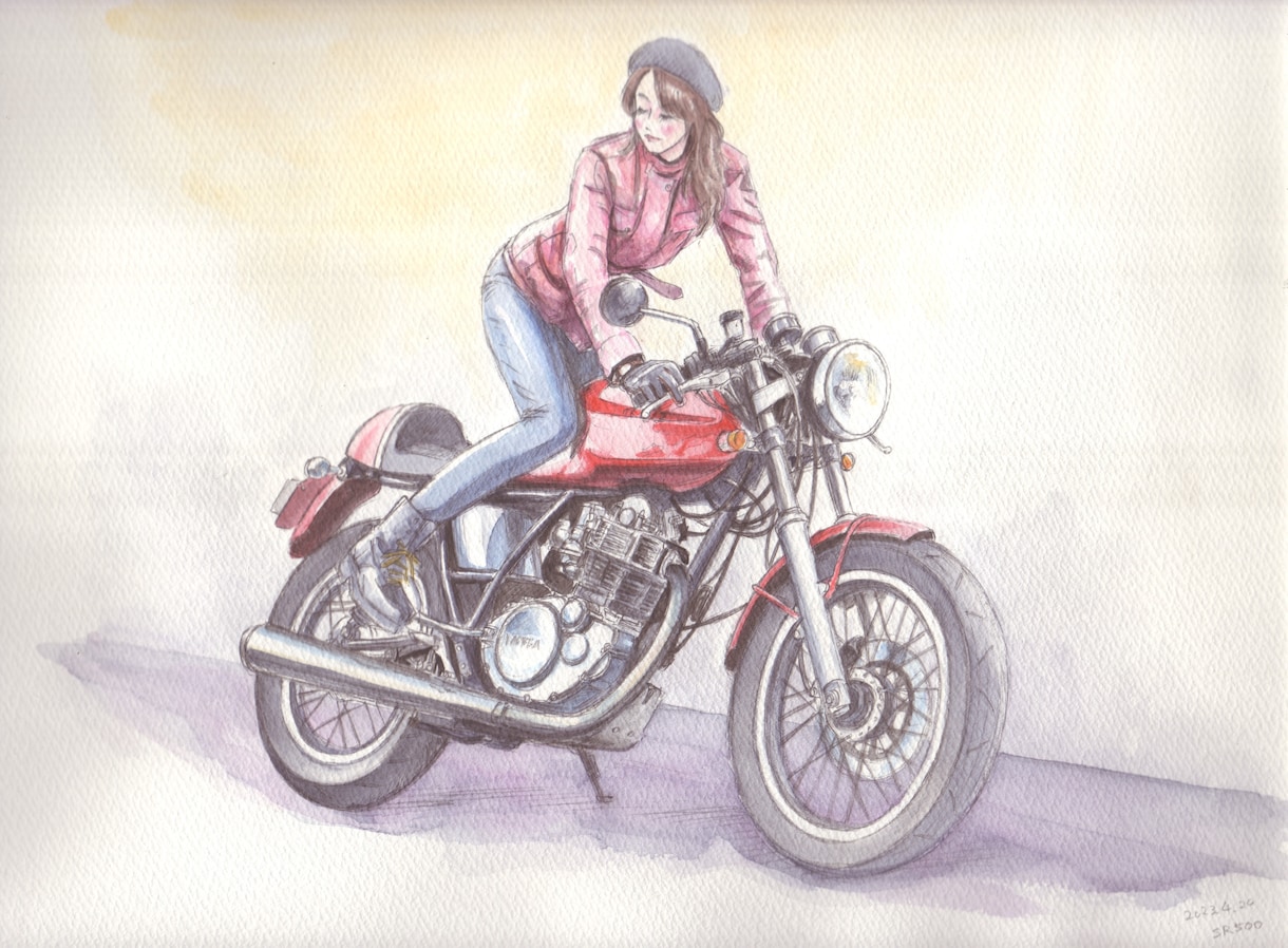 バイク及びクルマの水彩イラストを作成します 機械設計の知識があり、精密でリアルなイラストを描けます イメージ5
