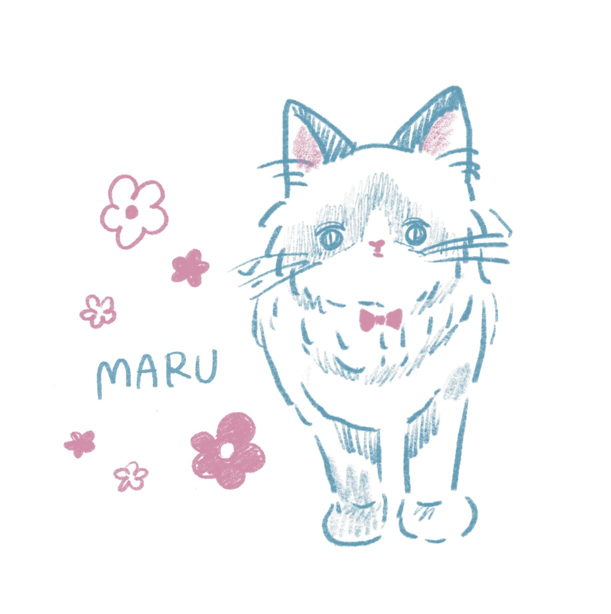 SNSをおしゃれに！ゆるカワペット似顔絵描きます アイコンやグッズ作成などに最適な万人受けのタッチです♪ イメージ2