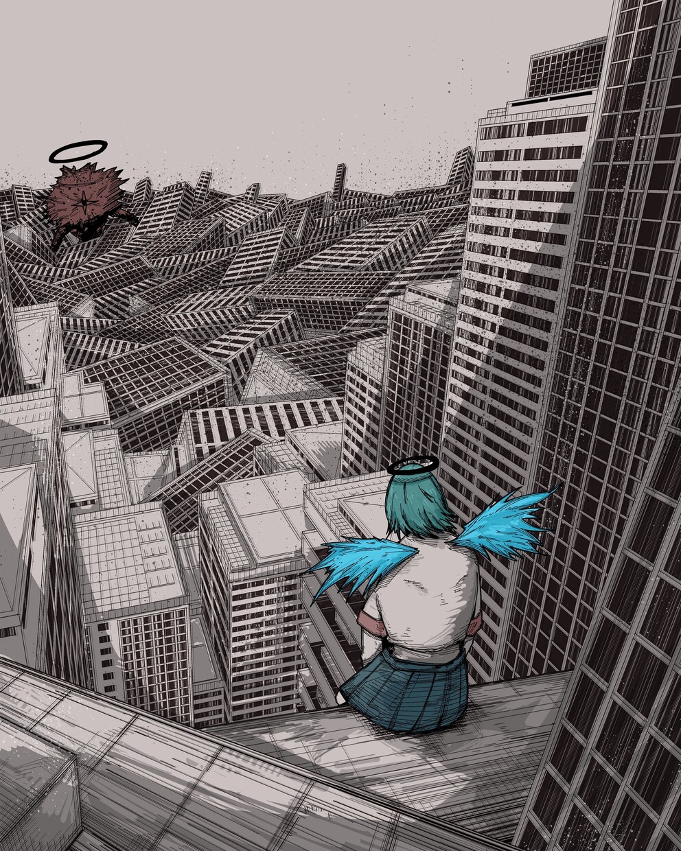 ビル群を主軸としたイラストを制作します 商用利用OK！都市イラスト制作します！ イメージ1