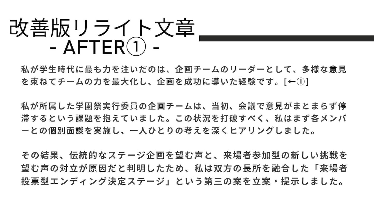 AIがあなたのES「魅力が伝わる」文章へ添削します 最新AIの分析とプロの視点で、あなたの個性を引き出します イメージ4