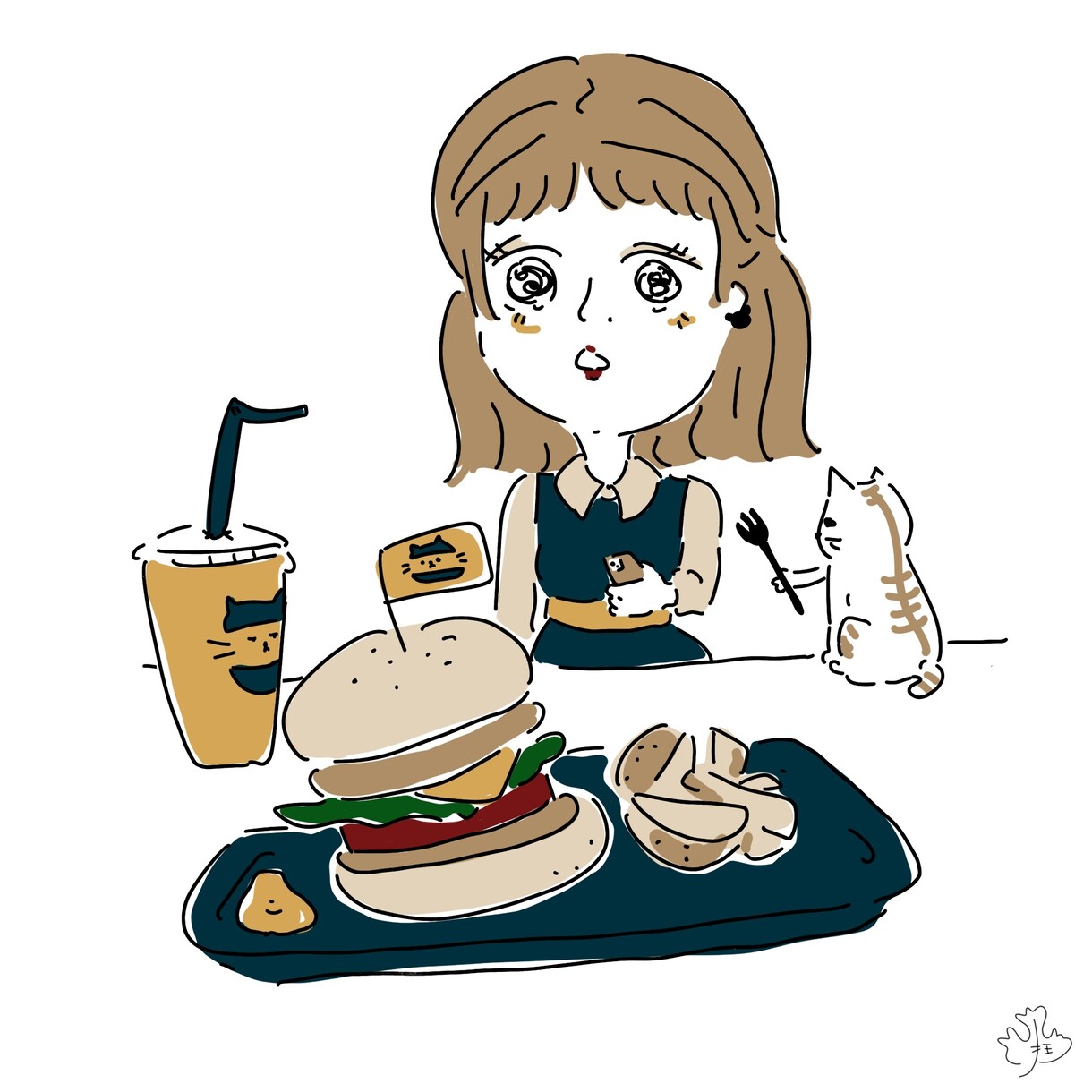ゆるポップなイラストを描きます ゆるポップな可愛い女の子とその周辺 イメージ4