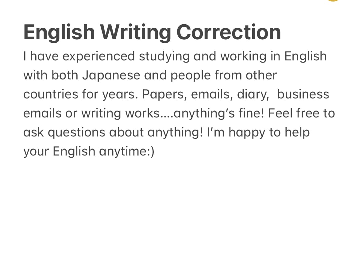 英文なんでも添削します 外語大卒業&留学経験あり！即日で自然な英語にします！ イメージ1