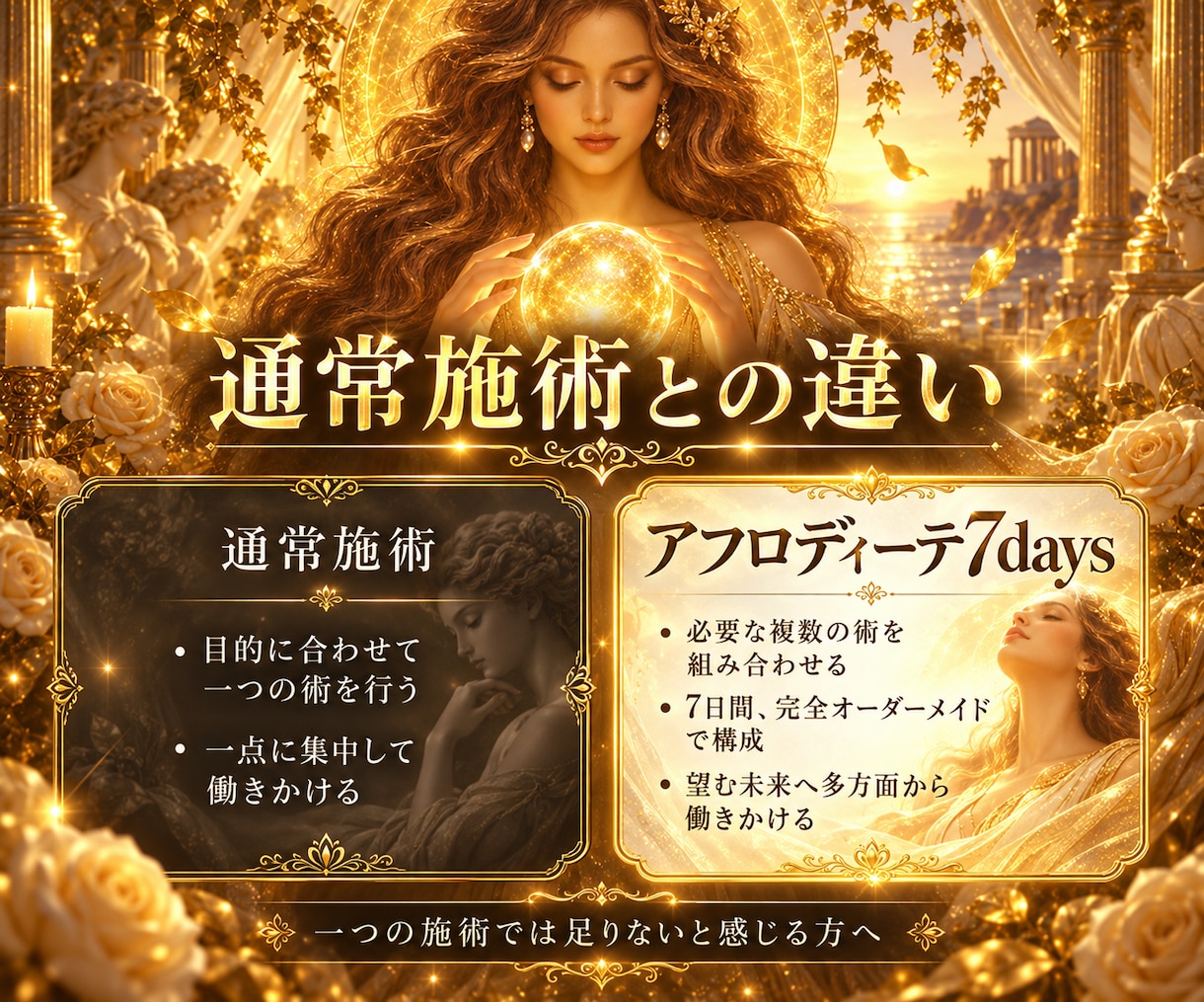 7日間の最高位総合施術で願望成就へ導きます 恋愛・金運・仕事・人間関係まで、必要な術を7日間個別設計 イメージ3