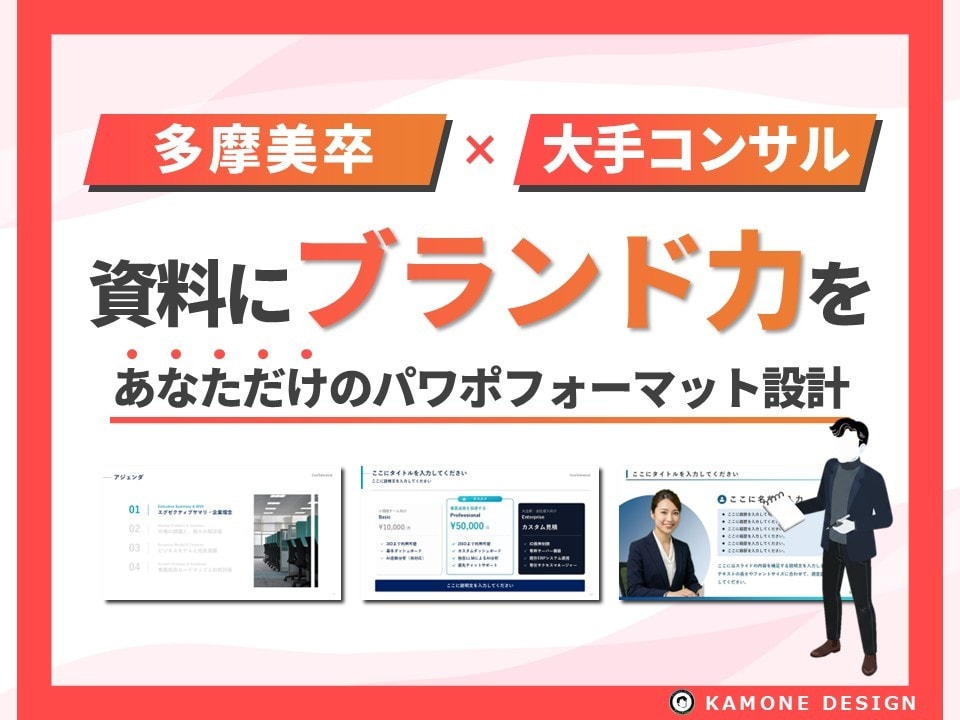 美大卒が貴社専用パワポフォーマット設計します 文字を入れるだけで貴社のブランドになる専用パワポフォーマット イメージ1