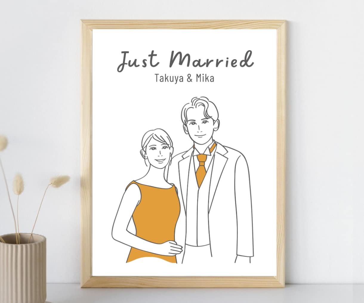 家族や友達のプレゼントに✨シンプルな似顔絵描きます おしゃれに飾れる♪結婚式・還暦祝い・誕生日ギフトに｜大人数◎ イメージ3