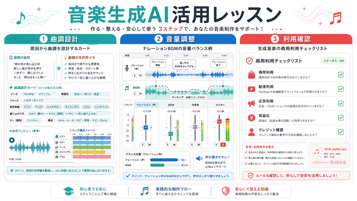 ココナラ最安値｜音楽生成AI教えます 音楽生成AIの始め方を実務目線で教えます イメージ3