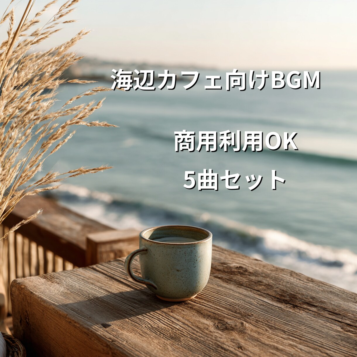 カフェ・店舗向けBGM5曲セットをご提供します 海辺のカフェで流れるような心地よいBGMをお届けします イメージ1