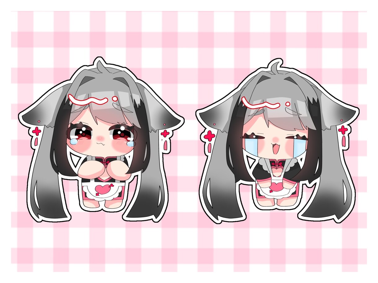 2頭身デフォルメ表情差分8種セットをお描きします もちもちかわいいちびキャラを安く沢山制作します イメージ6
