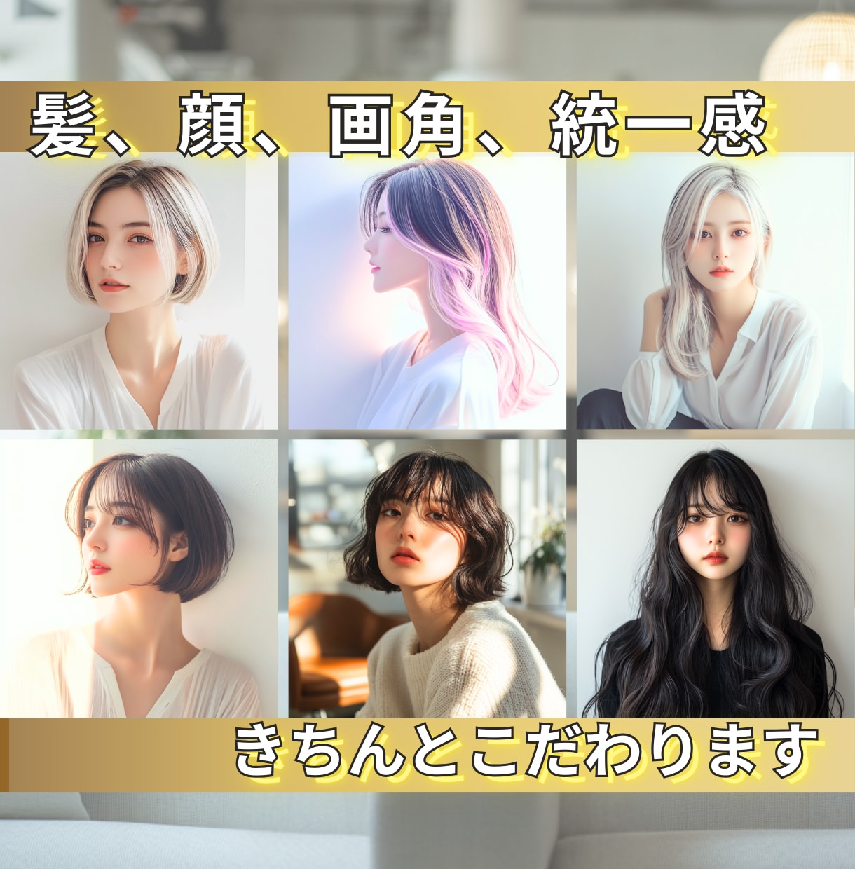 AI画像生成でSNSアイコン/ヘアモデル作成します リアル写真のような自然な人物画像生成 (女性男性ヘアスタイル イメージ2