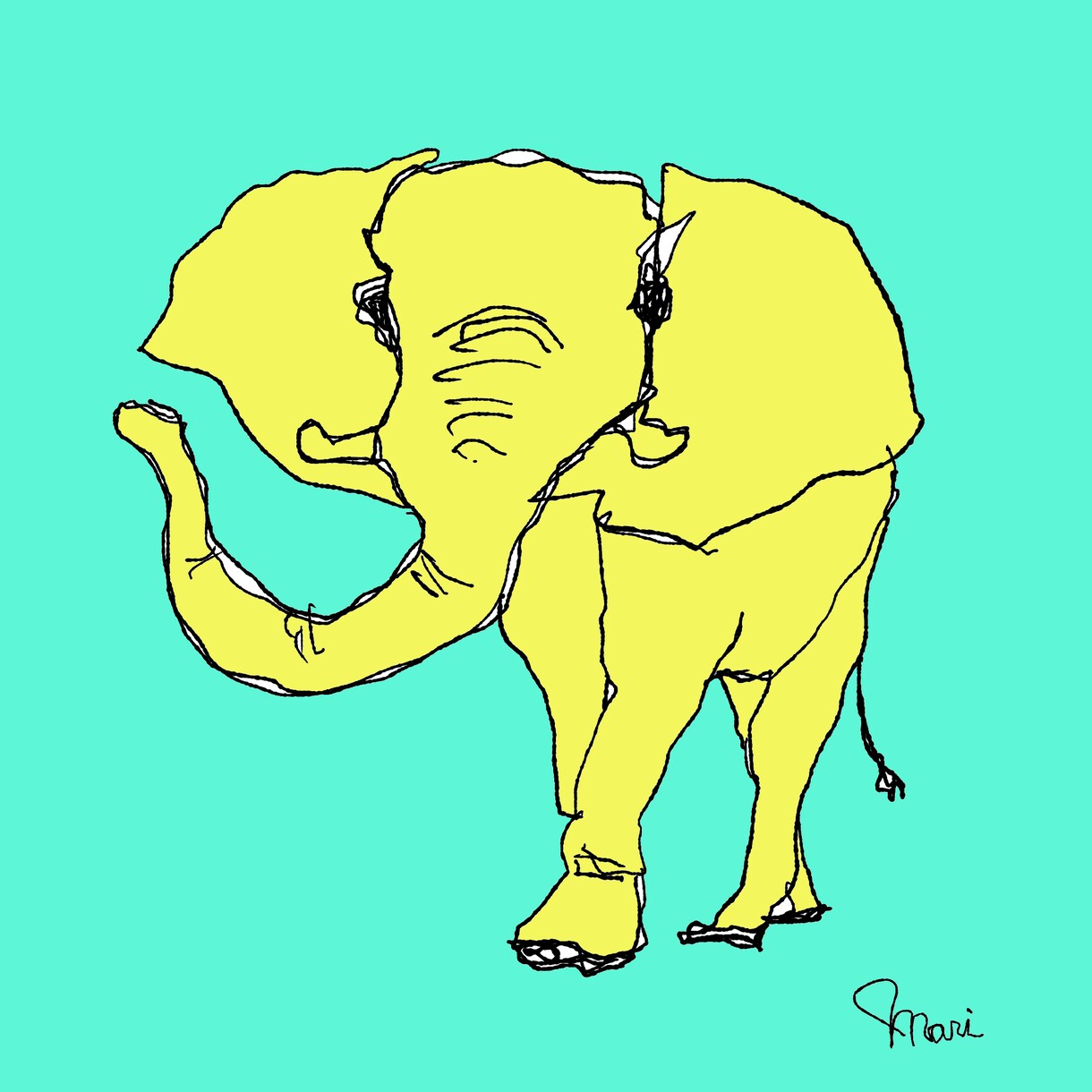 線画×カラフル　絵を作成します インクイラストで動物の線画＋カラフルな色で仕上げます。 イメージ3