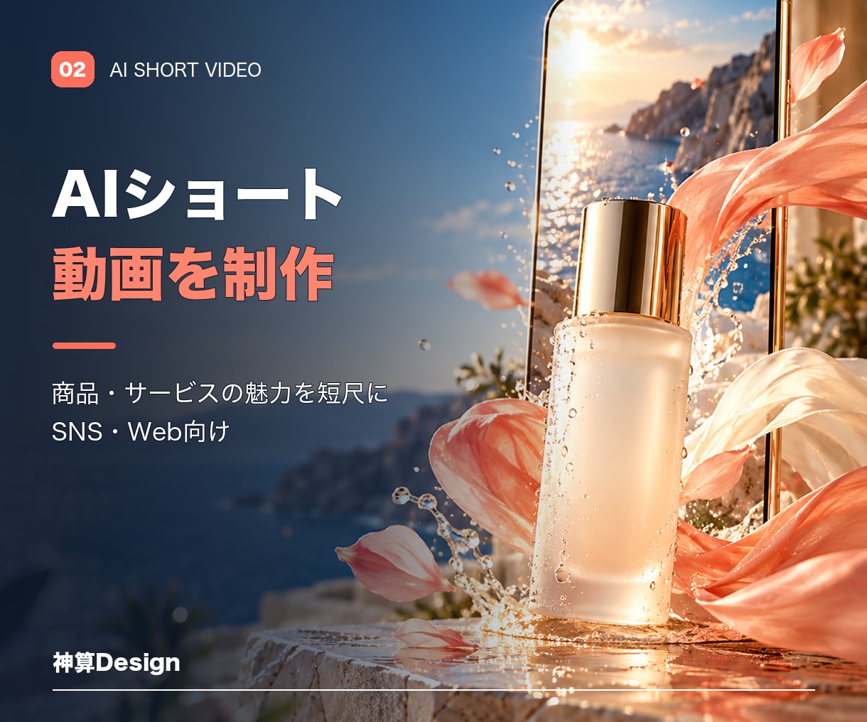 SNS向けのAIショート動画を制作します 商品・サービスの魅力を、短い動画で伝わる形にします。 イメージ1