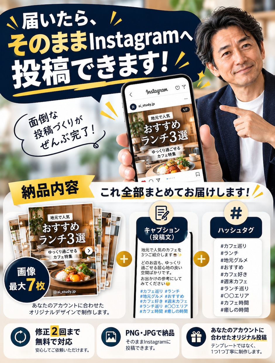 Instagram投稿をまるごと制作します プロフィール・過去投稿を確認して制作します イメージ4