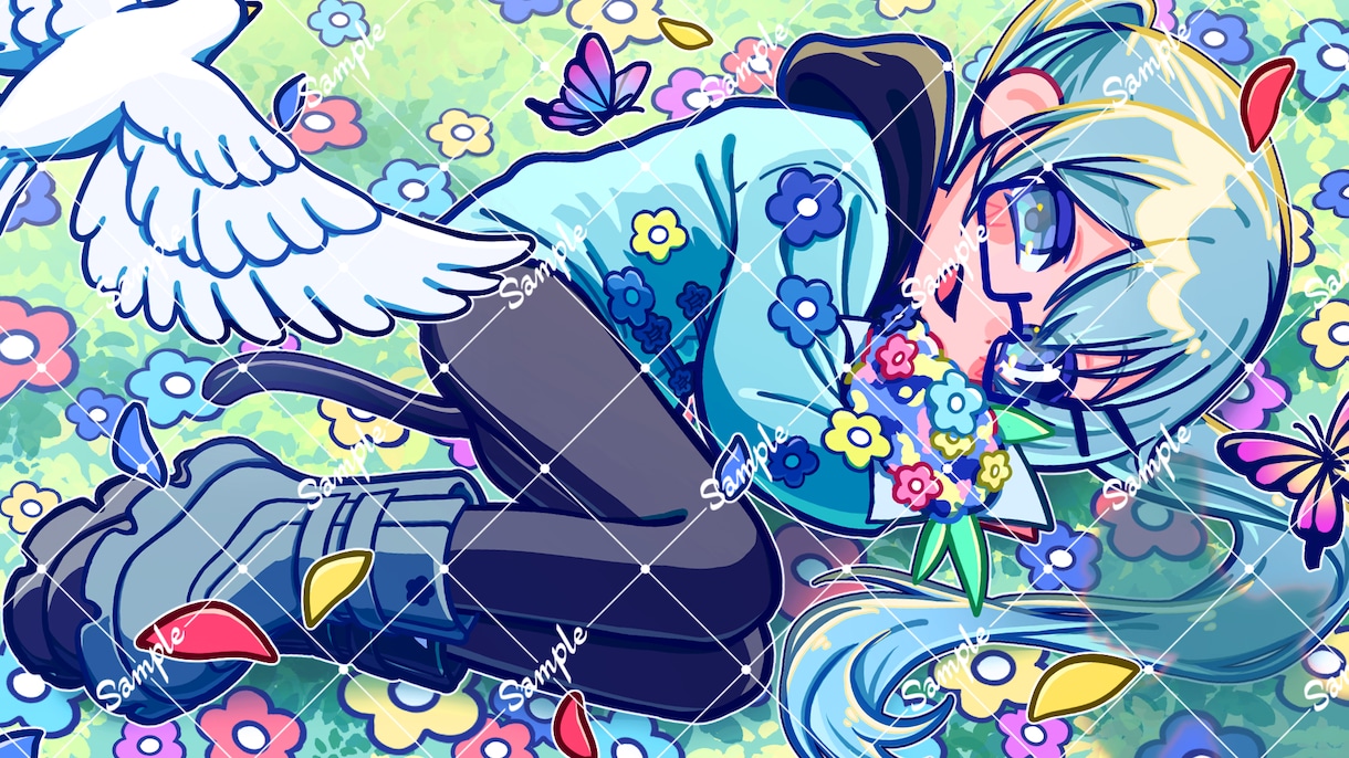 ポップでかわいいアイコンイラストや1枚絵を描きます ポップ＆ビビッド！SNS用アイコン・一枚絵制作します イメージ4
