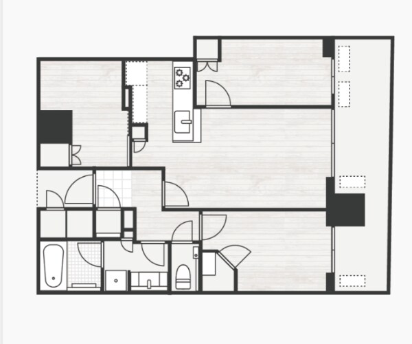 不動産広告・民泊に！おしゃれな間取り図を制作します 広告映えするおしゃれ間取り図｜単色でスッキリ見やすいデザイン イメージ5
