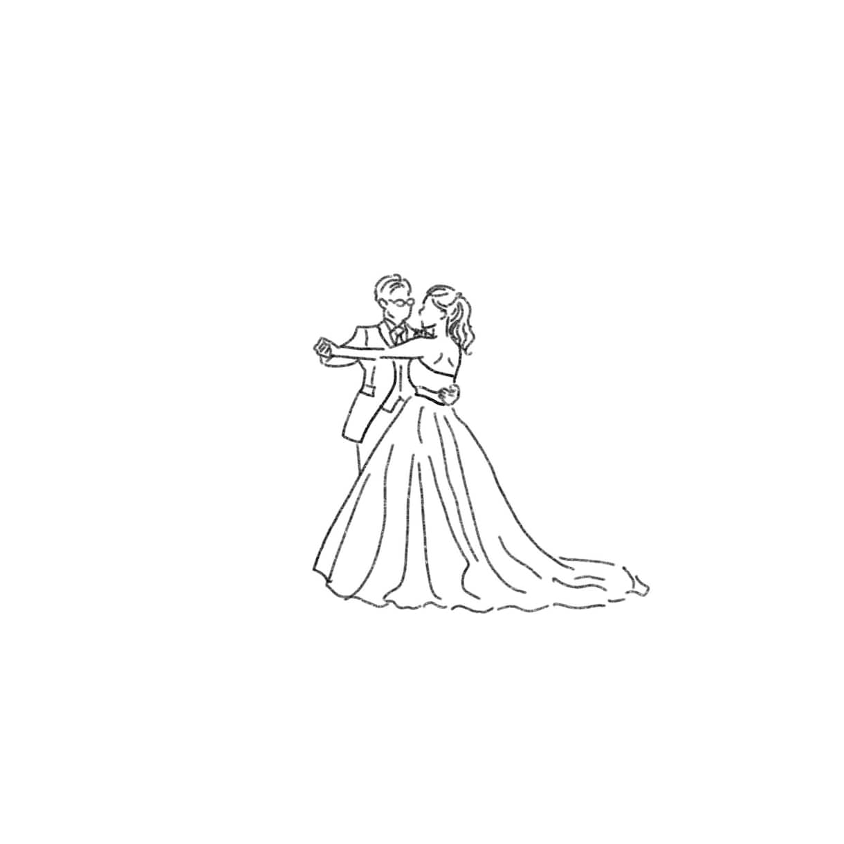 シンプルなウェディングイラストを作成します ウェルカムボードや席札などなどお2人らしいイラストを! イメージ5