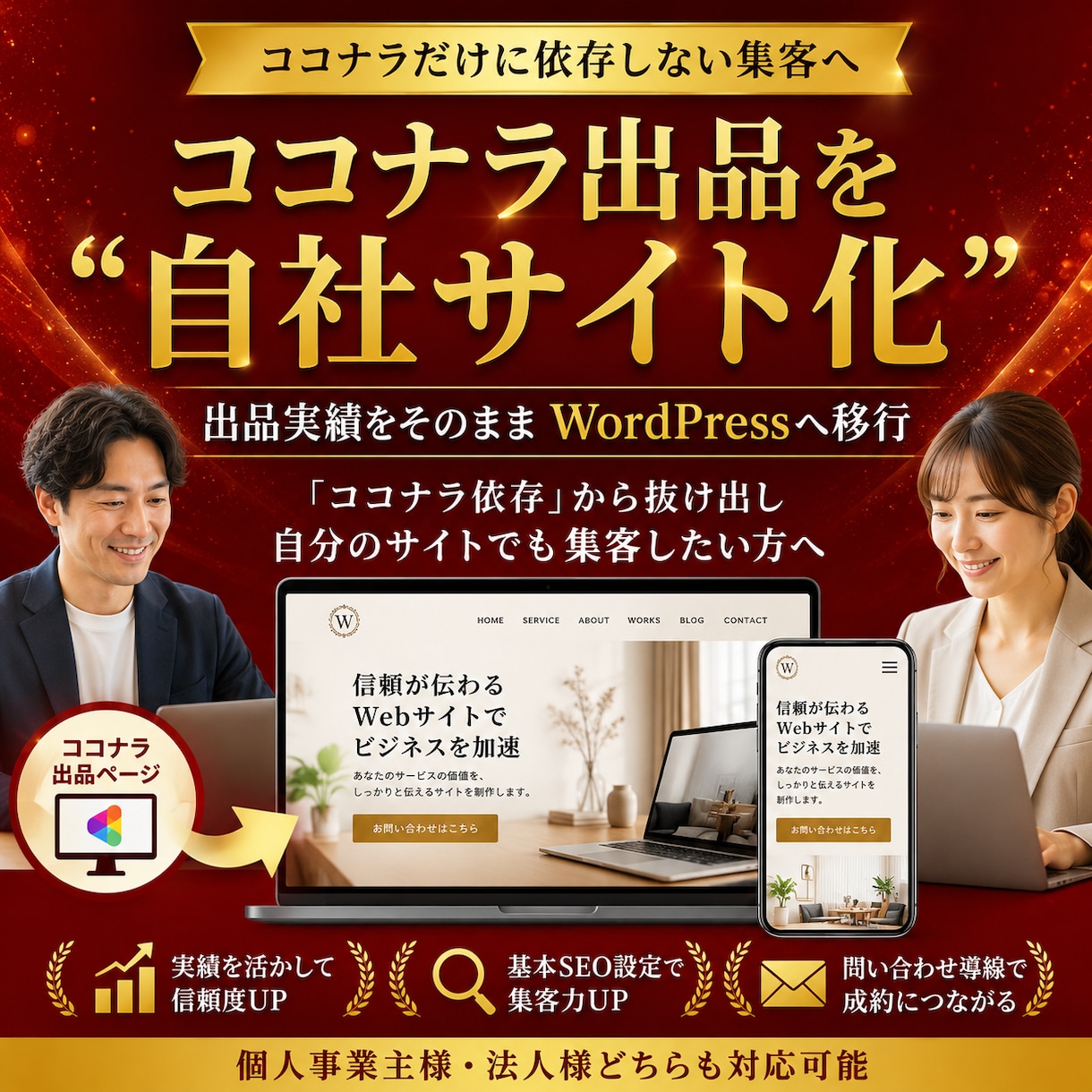 ココナラ出品をWordPressへ移行します 出品実績を自社サイト化したい方へ イメージ1