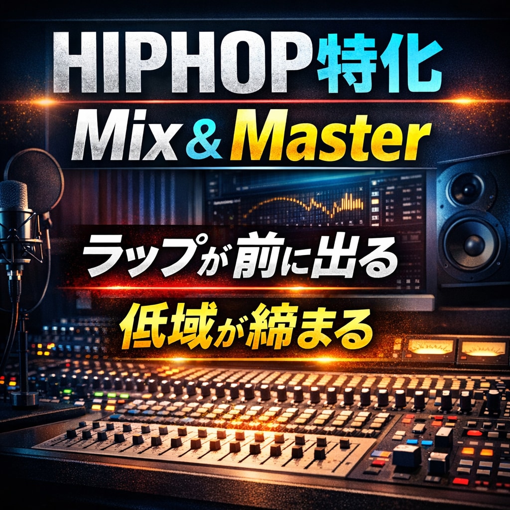 HIPHOP特価！ミックス＆マスタリング。ます ラップが前に出る。低域が締まる。 イメージ1