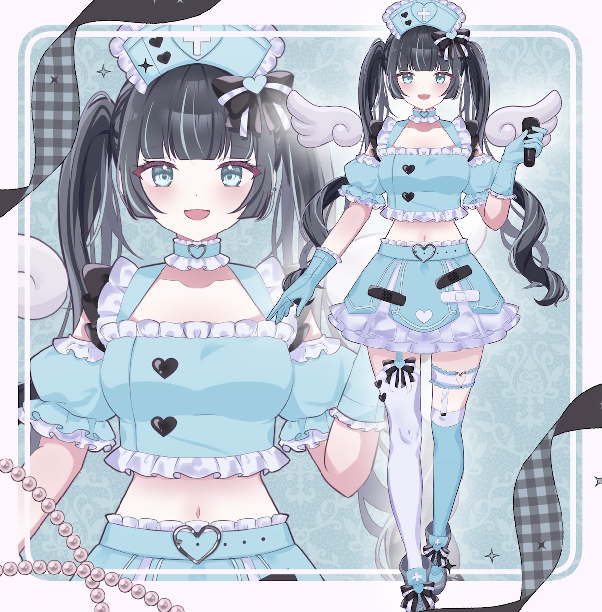 最短翌日！IRIAM◎きゅるんナース立ち絵描きます 配信で使える全身立ち絵！新衣装やデビューイラストに♡ イメージ6