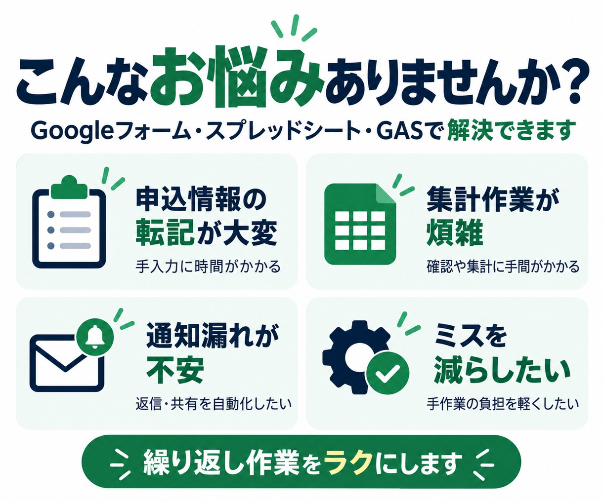 GASで面倒な事務作業を自動化します スプレッドシートの転記・集計・通知を効率化 イメージ2